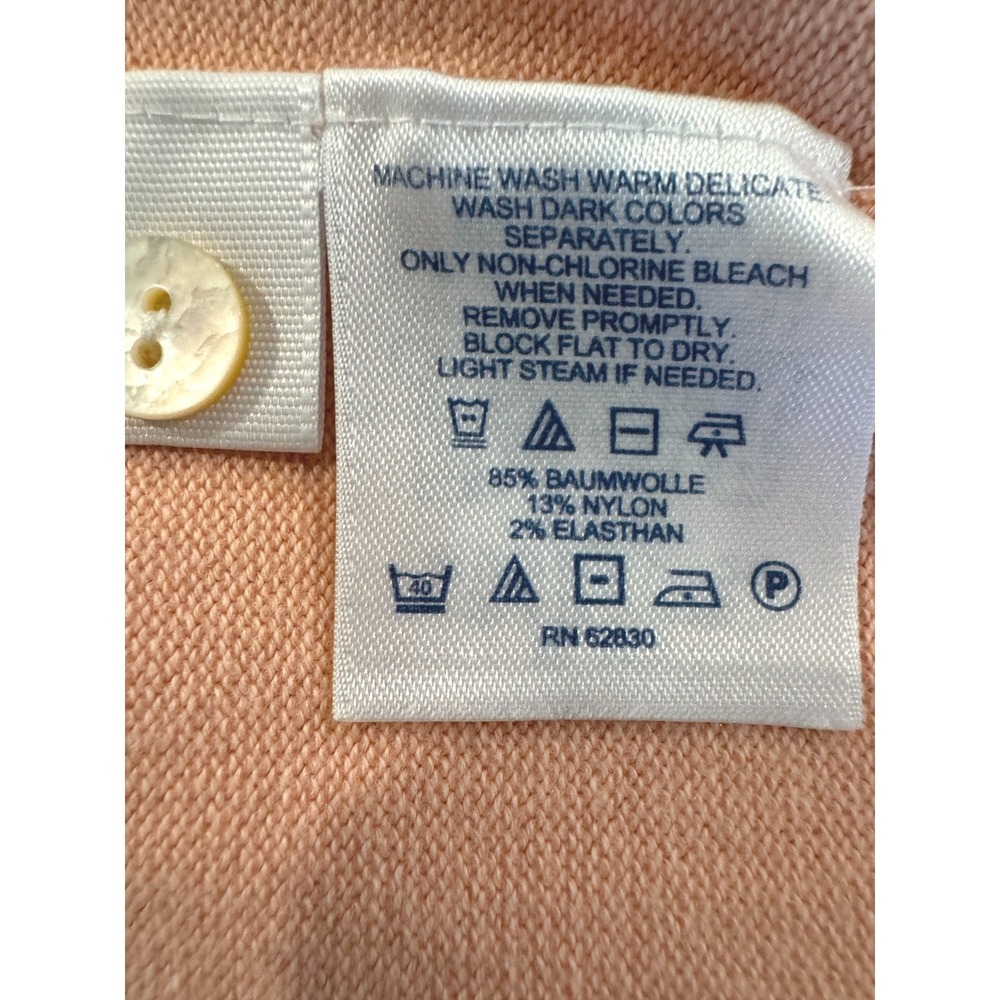 VTG Lands' End Women's Plus 1X Cotton Cardigan Peach Lightweight Spring 16W–18W - Picture 6 of 9